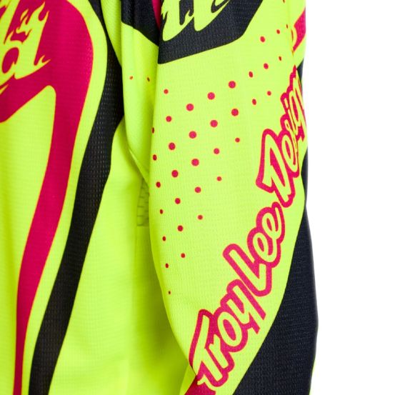 Maillot cross enfant Troy Lee Designs 2026 GP Pro Roller - Jaune fluo Fuchsia