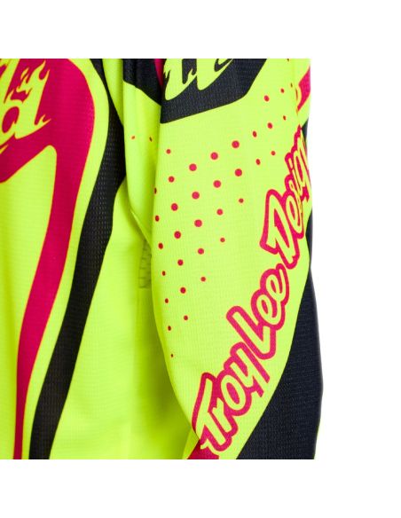 Maillot cross enfant Troy Lee Designs 2026 GP Pro Roller - Jaune fluo Fuchsia