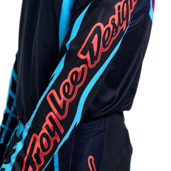 Maillot cross Troy Lee Designs 2026 GP Pro Framework - Noir Bleu Cyan