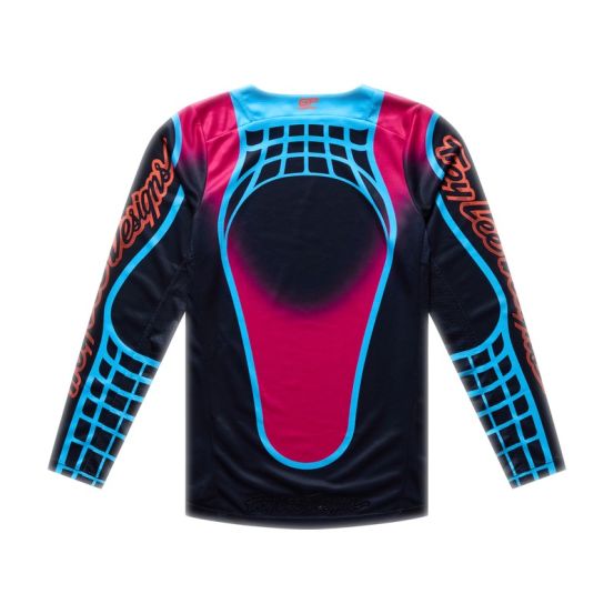 Maillot cross enfant Troy Lee Designs 2026 GP Pro Framework - Noir Bleu Cyan