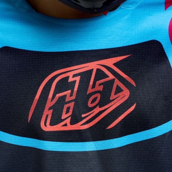 Maillot cross enfant Troy Lee Designs 2026 GP Pro Framework - Noir Bleu Cyan