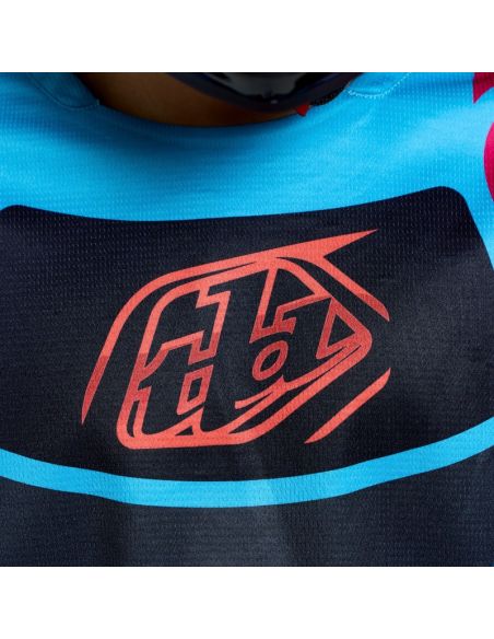 Maillot cross enfant Troy Lee Designs 2026 GP Pro Framework - Noir Bleu Cyan
