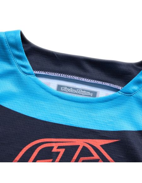 Maillot cross enfant Troy Lee Designs 2026 GP Pro Framework - Noir Bleu Cyan