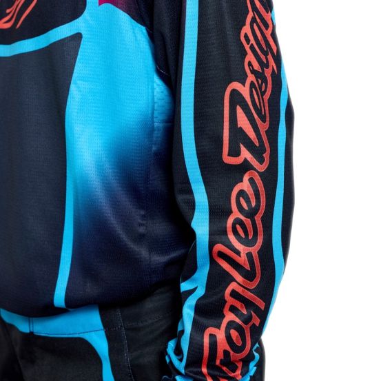 Maillot cross enfant Troy Lee Designs 2026 GP Pro Framework - Noir Bleu Cyan