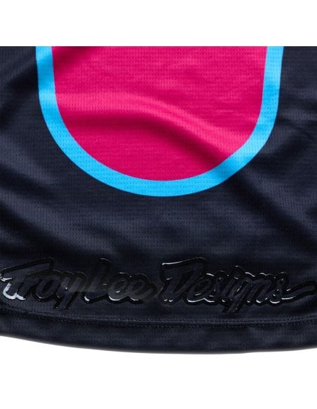 Maillot cross enfant Troy Lee Designs 2026 GP Pro Framework - Noir Bleu Cyan