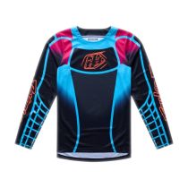 Maillot cross enfant Troy Lee Designs 2026 GP Pro Framework - Noir Bleu Cyan 2
