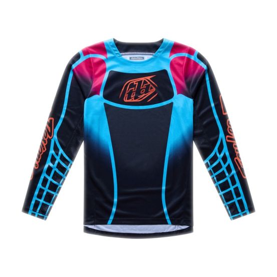 Maillot cross enfant Troy Lee Designs 2026 GP Pro Framework - Noir Bleu Cyan