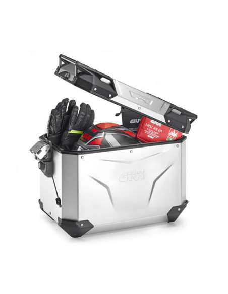 Valise latérale Givi Monokey OBKEV48AAL Trekker Outback EVO 48 Litres gauche - Aluminium anodisé