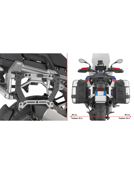Adaptateur Givi Monokey PL5146 pour montage sur support d'origine BMW R 1300 GS Adventure 2025-2026