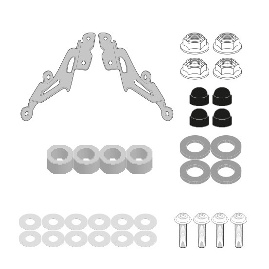 Kit de fixation pour bulle / saute-vent Givi A2166A - Yamaha MT 125 2020-2025