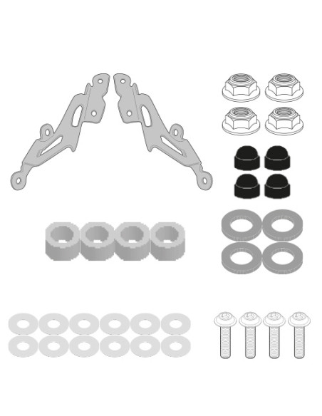 Kit de fixation pour bulle / saute-vent Givi A2166A - Yamaha MT 125 2020-2025