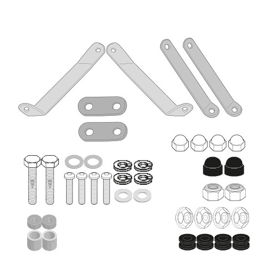 Kit de fixation pour bulle / saute-vent Givi A7057A - SYM HD 300 2019-2025