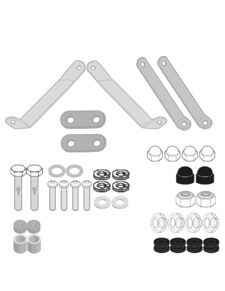 Kit de fixation pour bulle / saute-vent Givi A7057A - SYM HD 300 2019-2025