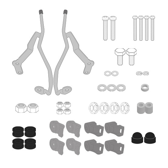 Kit de fixation pour bulle / saute-vent Givi A7074A - SYM BWT 125 E5