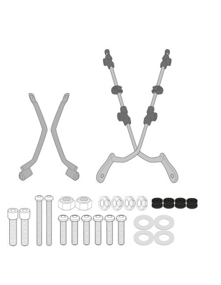 Kit de fixation pour bulle / saute-vent Givi A8206A - Moto Guzzi V7 850 Stone Special 2021-2026