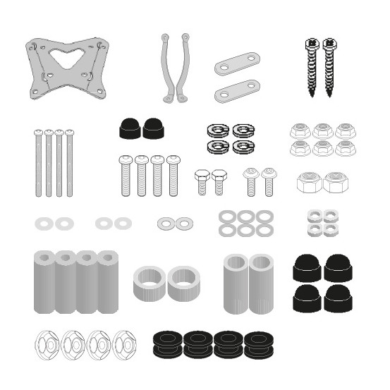 Kit de fixation pour bulle / saute-vent Givi A9541A - Silence S01
