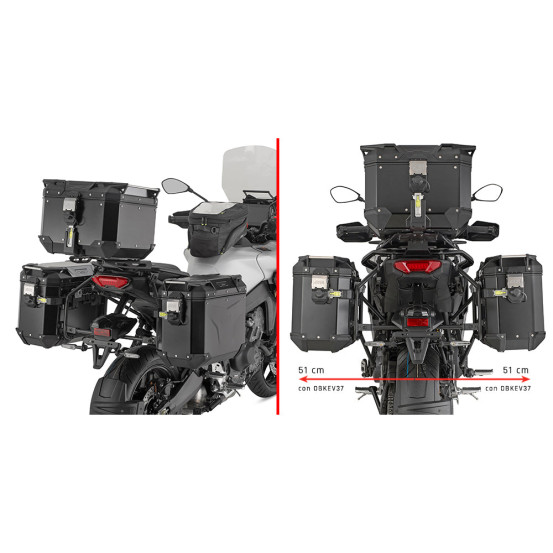 Supports valises Givi Monokey Cam - Side PLO2171CAM Yamaha Tracer 9 Tracer 9 GT Tracer 9 GT 2025 - 2026