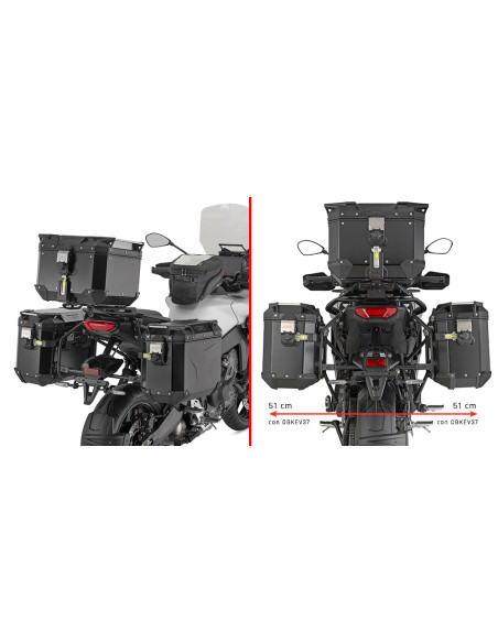 Supports valises Givi Monokey Cam - Side PLO2171CAM Yamaha Tracer 9 Tracer 9 GT Tracer 9 GT 2025 - 2026