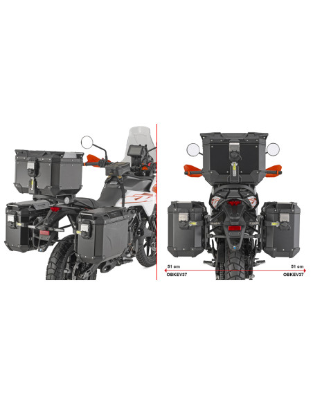 Supports valises Givi Monokey Cam - Side PLO7718CAM KTM 390 Adventure X 390 Adventure R 2025 - 2026