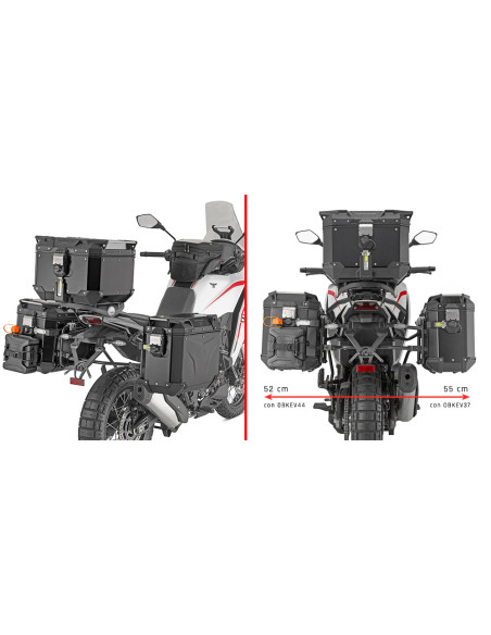 Supports valises Givi Monokey Cam - Side PLO9352CAM Moto Morini X Cape 700 2025 - 2026