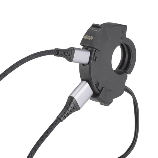 Prise guidon USB + USB-C Givi S120 - 12-24V faisceau à fusible
