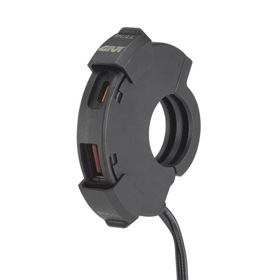 Prise guidon USB + USB-C Givi S120 - 12-24V faisceau à fusible