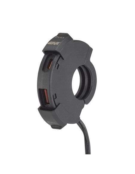 Prise guidon USB + USB-C Givi S120 - 12-24V faisceau à fusible