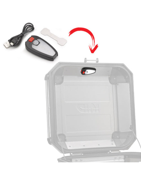Lampe de courtoisie interne Givi E198B pour top case ou valises