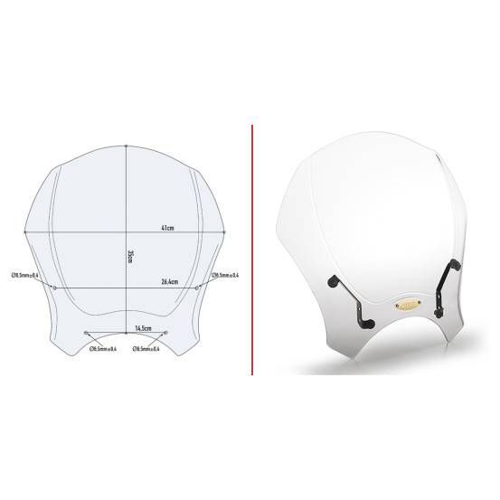 Bulle universelle Givi 140A - Incolore