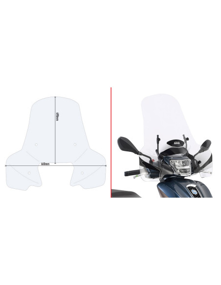Bulle Givi 7057A Kymco - Piaggio - Sym - Incolore