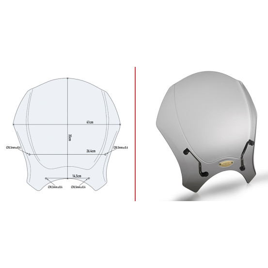 Bulle universelle Givi 140S - Fumé