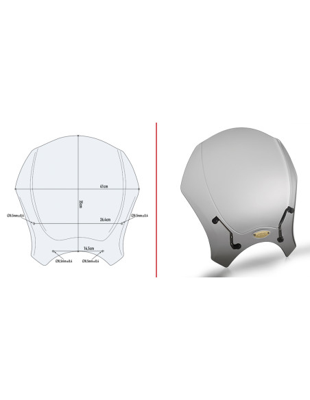 Bulle universelle Givi 140S - Fumé