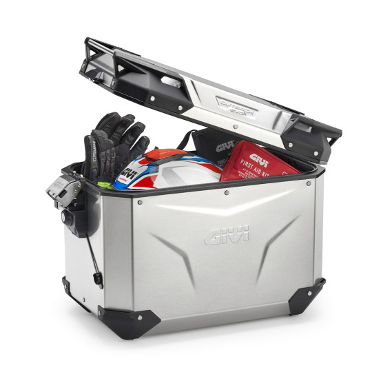 Valise latéral Givi Monokey CAM-SIDE OUTBACK EVO gauche 48L sans barillet - Gris