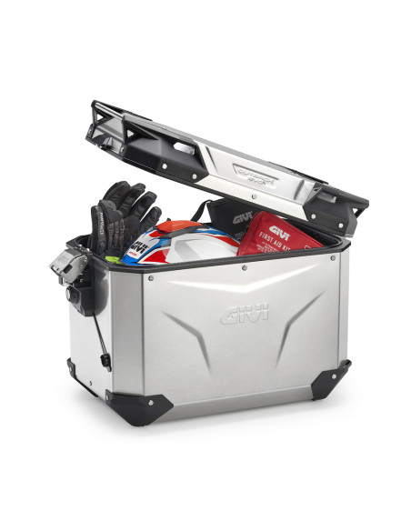 Valise latéral Givi Monokey CAM-SIDE OUTBACK EVO gauche 48L sans barillet - Gris