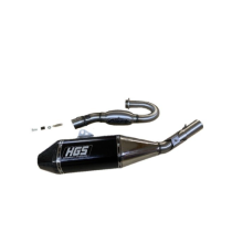 Ligne complète inox alu Noir embout carbone HGS KTM 250 SX F 2019 - 2022 HUSQVARNA 250 FC 2019 - 2022 GAS GAS 250 MC F 2021 -..