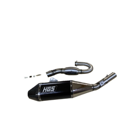 Ligne complète inox alu Noir embout carbone HGS KTM 250 SX F 2019 - 2022 HUSQVARNA 250 FC 2019 - 2022 GAS GAS 250 MC F 2021 -..