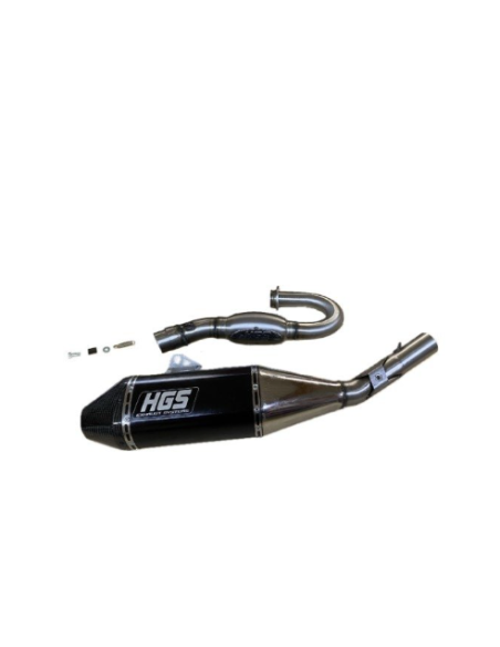 Ligne complète inox alu Noir embout carbone HGS KTM 250 SX F 2019 - 2022 HUSQVARNA 250 FC 2019 - 2022 GAS GAS 250 MC F 2021 -..