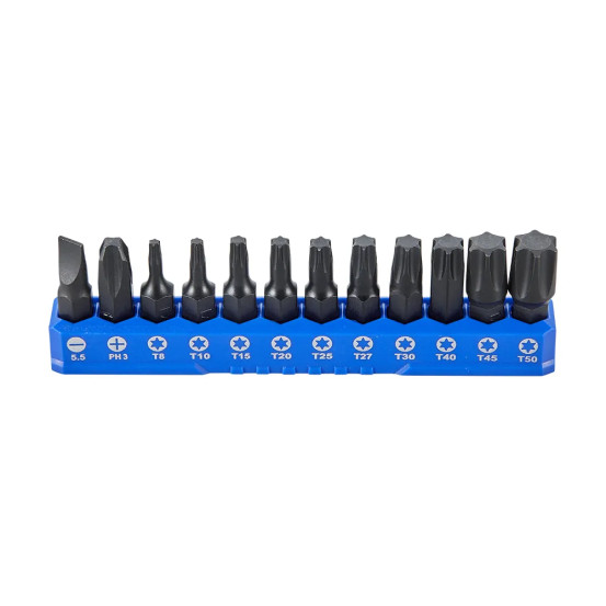Jeu d'embouts Torx/Étoile 1/4 - 25 mm - 12 pièces SBV Tools