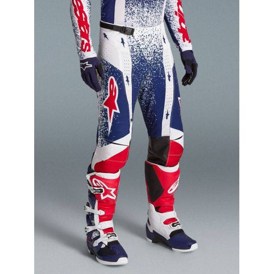 Pantalon cross Alpinestars 2026 Techstar Edition limitée Unity - Bleu Blanc Rouge