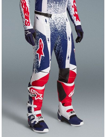 Pantalon cross Alpinestars 2026 Techstar Edition limitée Unity - Bleu Blanc Rouge