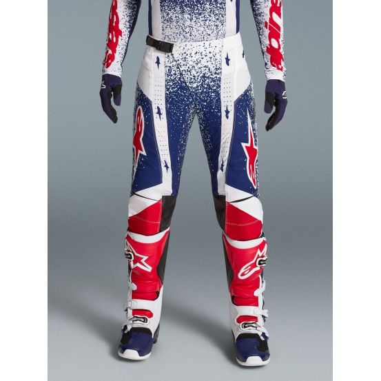 Pantalon cross Alpinestars 2026 Techstar Edition limitée Unity - Bleu Blanc Rouge