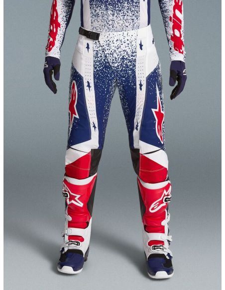 Pantalon cross Alpinestars 2026 Techstar Edition limitée Unity - Bleu Blanc Rouge