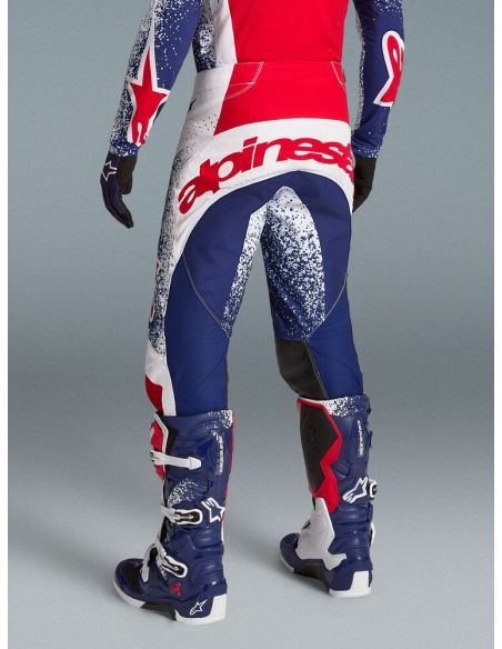 Pantalon cross Alpinestars 2026 Techstar Edition limitée Unity - Bleu Blanc Rouge