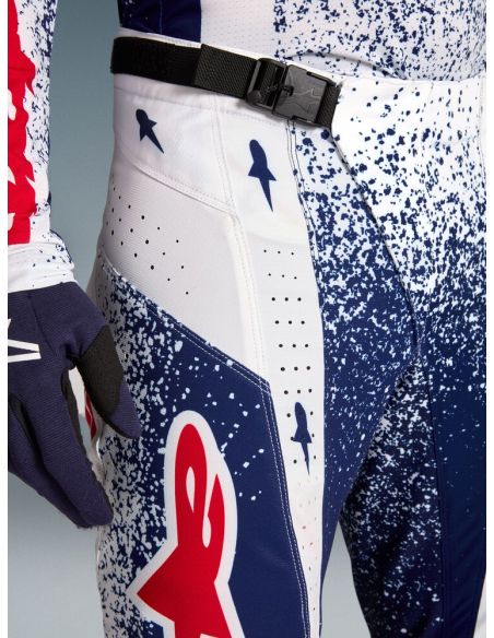 Pantalon cross Alpinestars 2026 Techstar Edition limitée Unity - Bleu Blanc Rouge