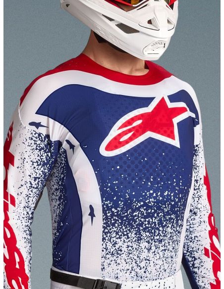 Maillot cross Alpinestars 2026 Techstar Edition limitée Unity - Bleu Blanc Rouge