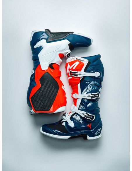 Bottes cross Alpinestars 2026 Tech 7 Edition limitée Unity - Bleu Blanc Rouge