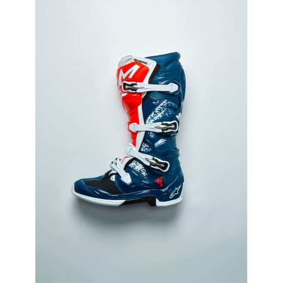 Bottes cross Alpinestars 2026 Tech 7 Edition limitée Unity - Bleu Blanc Rouge