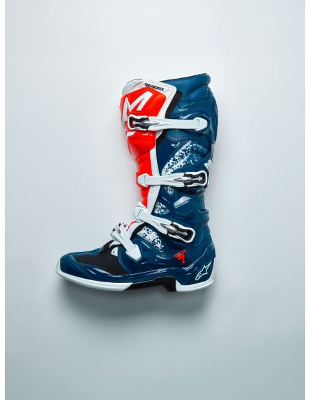 Bottes cross Alpinestars 2026 Tech 7 Edition limitée Unity - Bleu Blanc Rouge