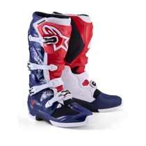 Bottes cross Alpinestars 2026 Tech 7 Edition limitée Unity - Bleu Blanc Rouge