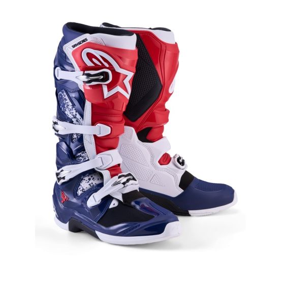 Bottes cross Alpinestars 2026 Tech 7 Edition limitée Unity - Bleu Blanc Rouge